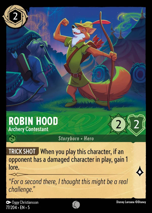 Robin Hood - Concorrente di Tiro con l'Arco — Disney Lorcana Personaggio card from Shimmering Skies