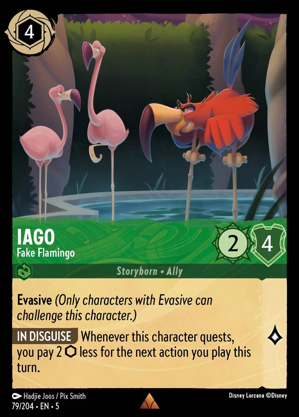 Iago - Finto Fenicottero — Disney Lorcana Personaggio card from Shimmering Skies