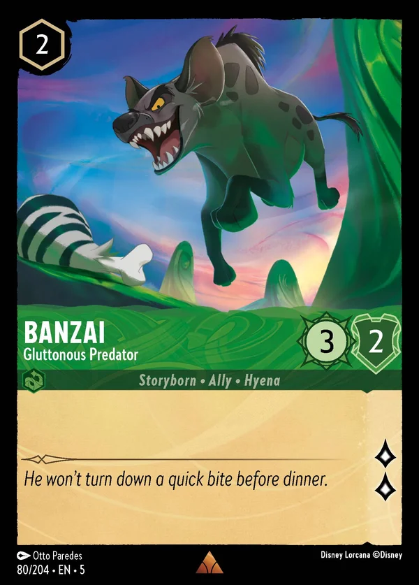 Banzai - Predatore Vorace — Disney Lorcana Personaggio card from Shimmering Skies