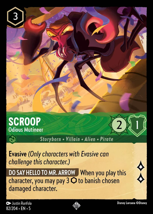 Scroop - Ammutinato Detestabile — Disney Lorcana Personaggio card from Shimmering Skies
