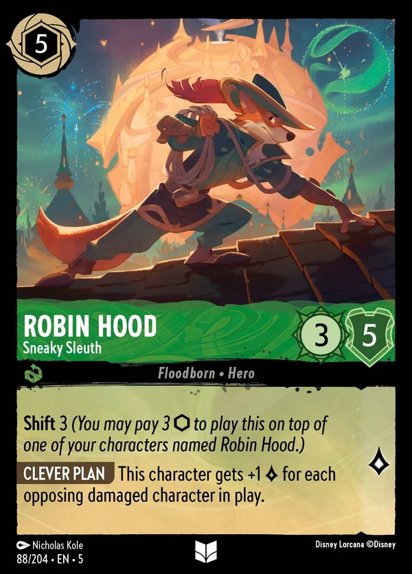 Robin Hood - Segugio Furtivo — Disney Lorcana Personaggio card from Shimmering Skies