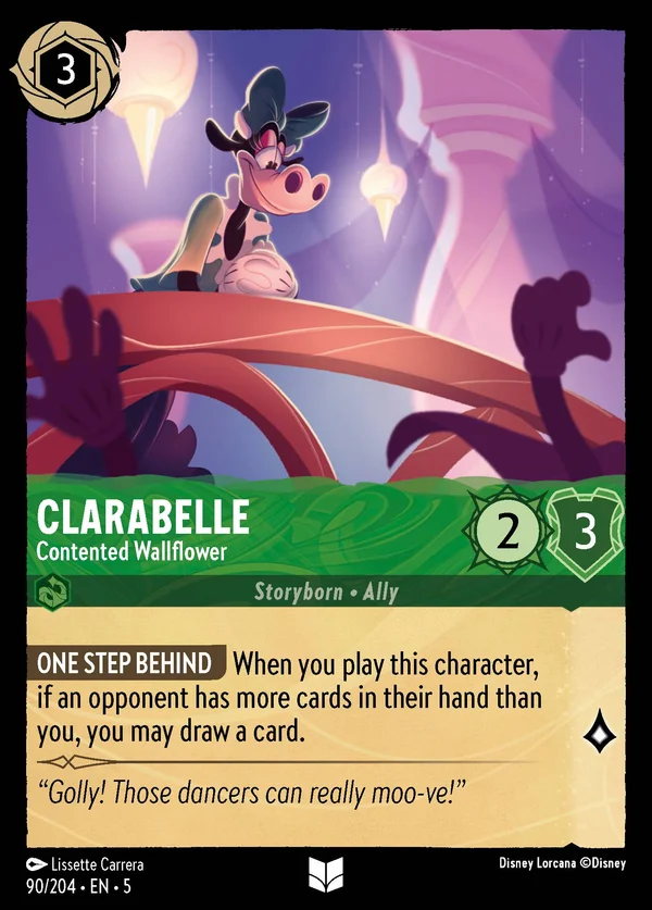 Clarabella - Timidona Soddisfatta — Disney Lorcana Personaggio card from Shimmering Skies