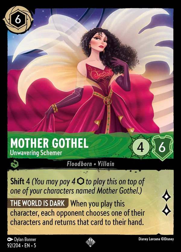 Madre Gothel - Complottatrice Indefessa — Disney Lorcana Personaggio card from Shimmering Skies