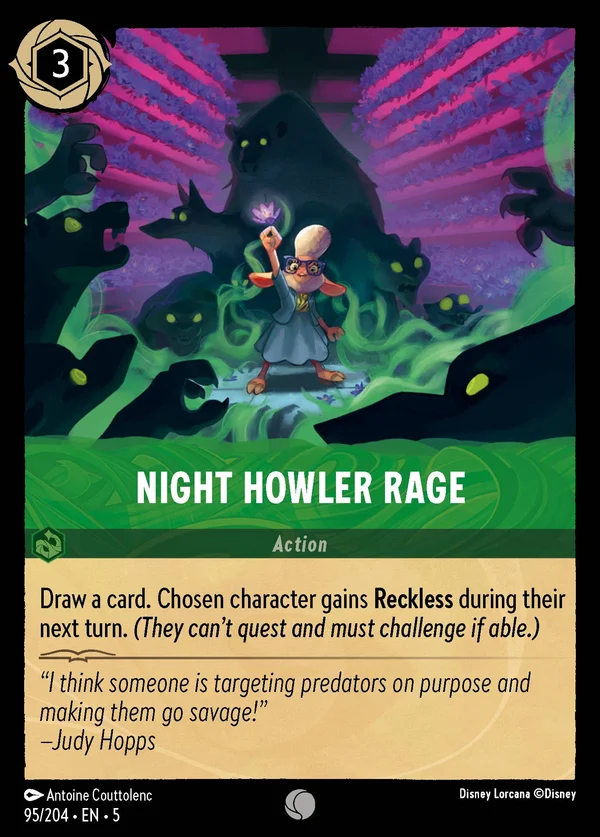 Furia da Ululatore Notturno — Disney Lorcana Azione card from Shimmering Skies