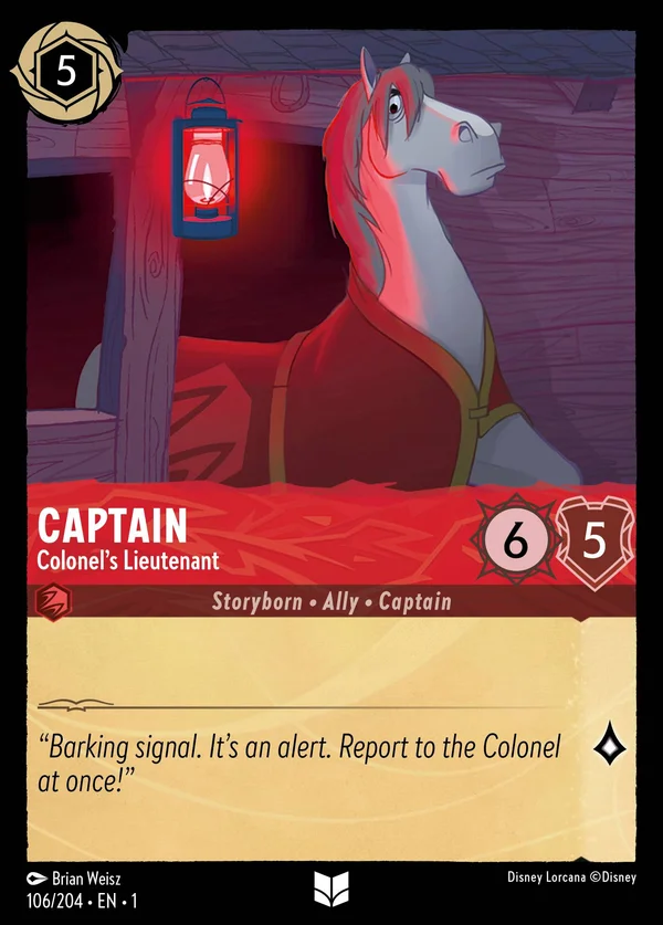 Captain - Colonel's Lieutenant — Disney Lorcana Character card from The First Chapter