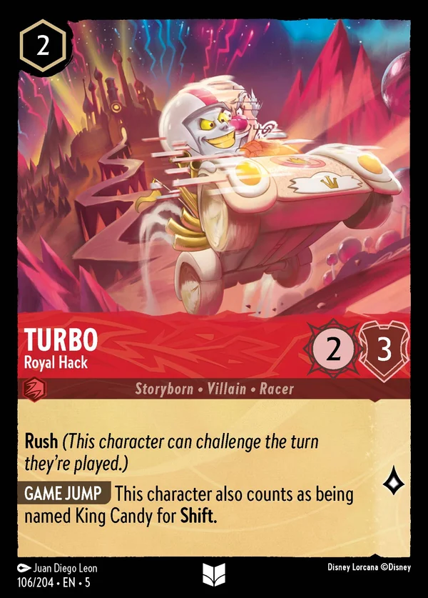 Turbo - Impostore Regale — Disney Lorcana Personaggio card from Shimmering Skies