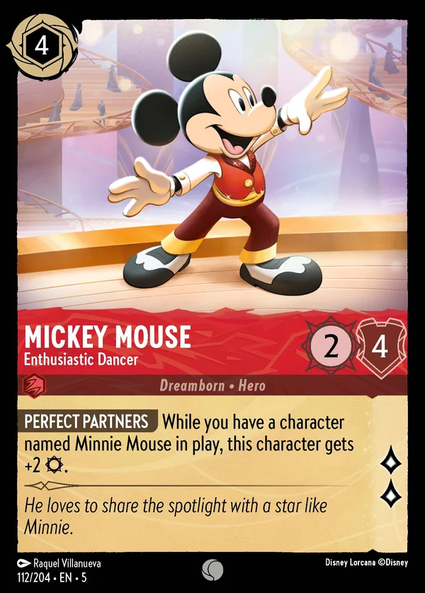 Topolino - Ballerino Entusiasta — Disney Lorcana Personaggio card from Shimmering Skies