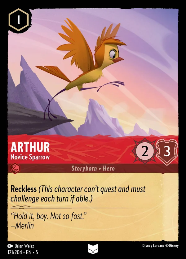 Artù - Passerotto Principiante — Disney Lorcana Personaggio card from Shimmering Skies