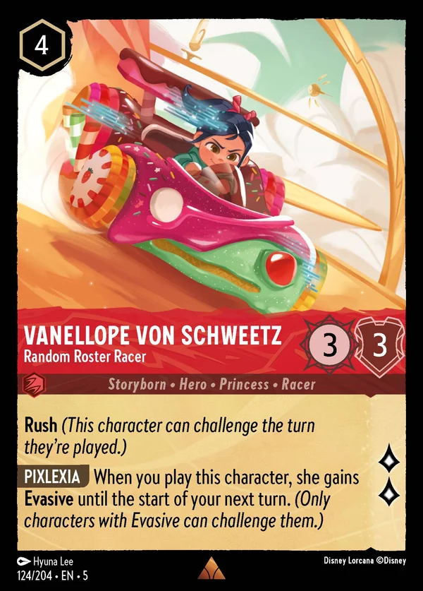 Vanellope von Schweetz - Pilota del Gran Premio — Disney Lorcana Personaggio card from Shimmering Skies