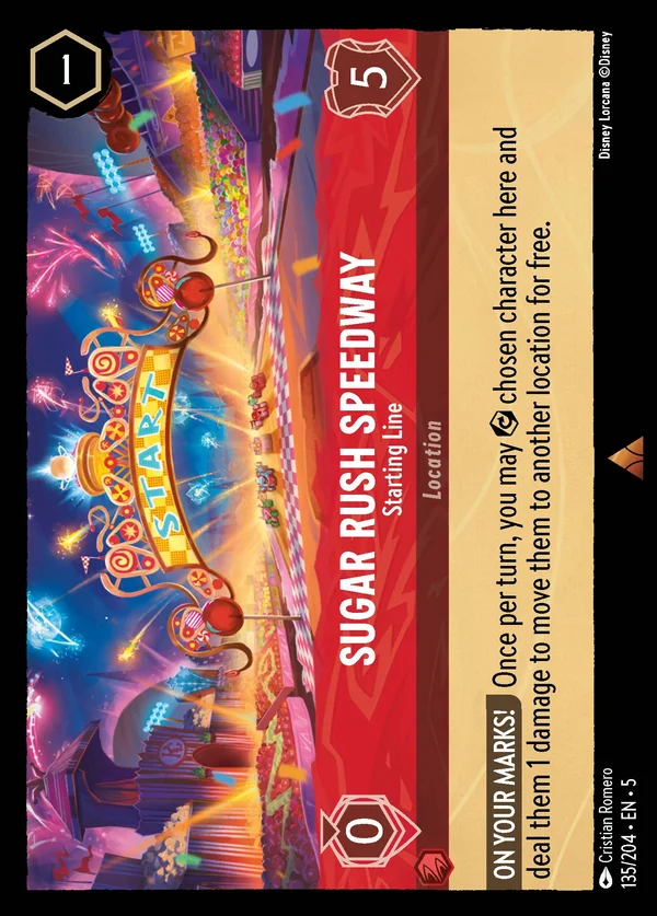 Pista di Sugar Rush - Linea di Partenza — Disney Lorcana Luogo card from Shimmering Skies