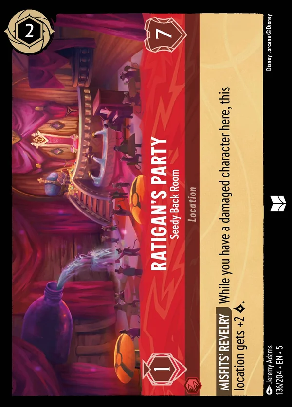 Festa di Rattigan - Stanzino Squallido — Disney Lorcana Luogo card from Shimmering Skies