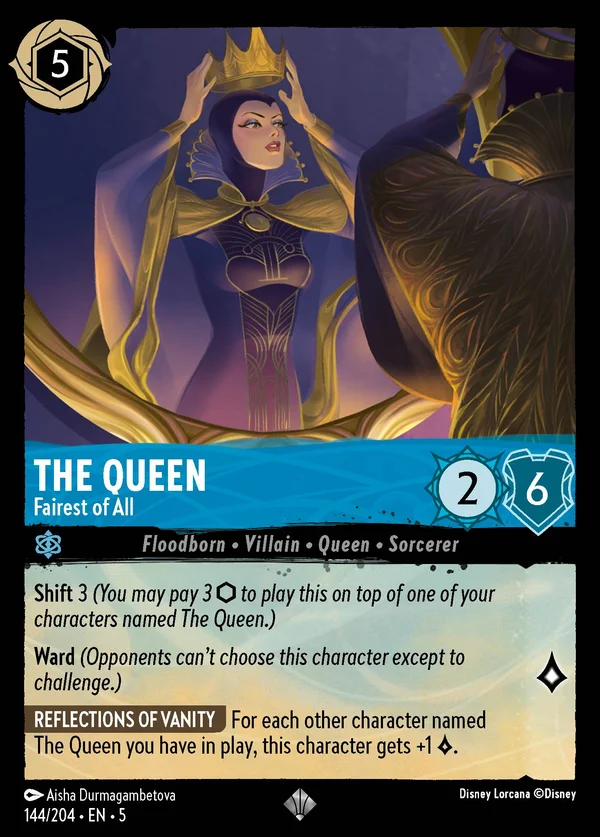Regina - La Più Bella del Reame — Disney Lorcana Personaggio card from Shimmering Skies