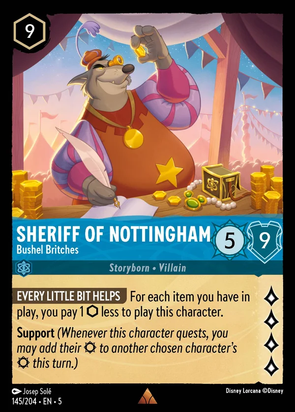 Sceriffo di Nottingham - Vecchio Bracalone — Disney Lorcana Personaggio card from Shimmering Skies