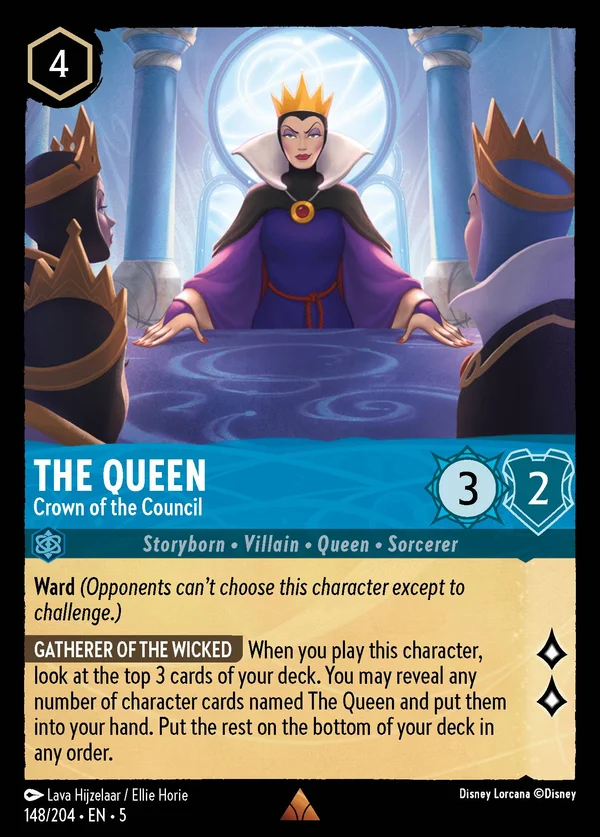 Regina - A Capo del Consiglio — Disney Lorcana Personaggio card from Shimmering Skies