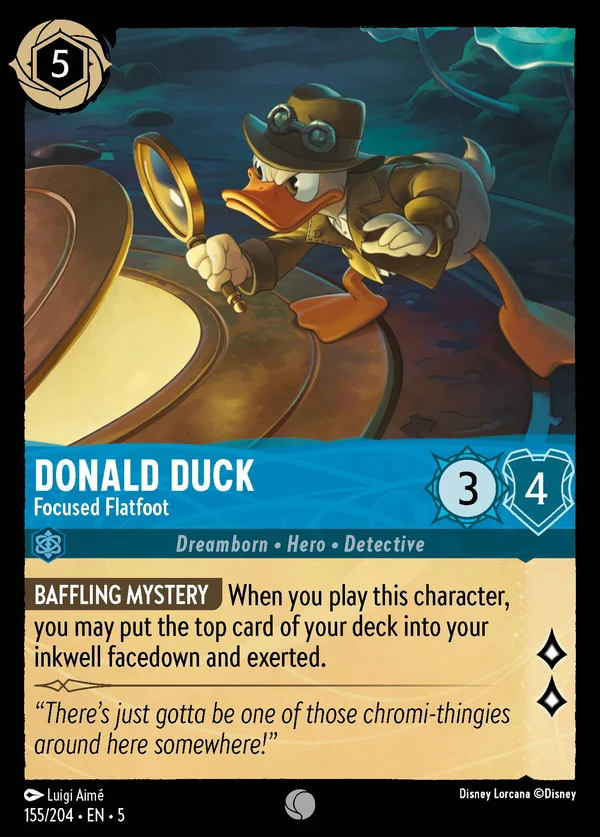 Paperino - Piedipiatti Concentrato — Disney Lorcana Personaggio card from Shimmering Skies
