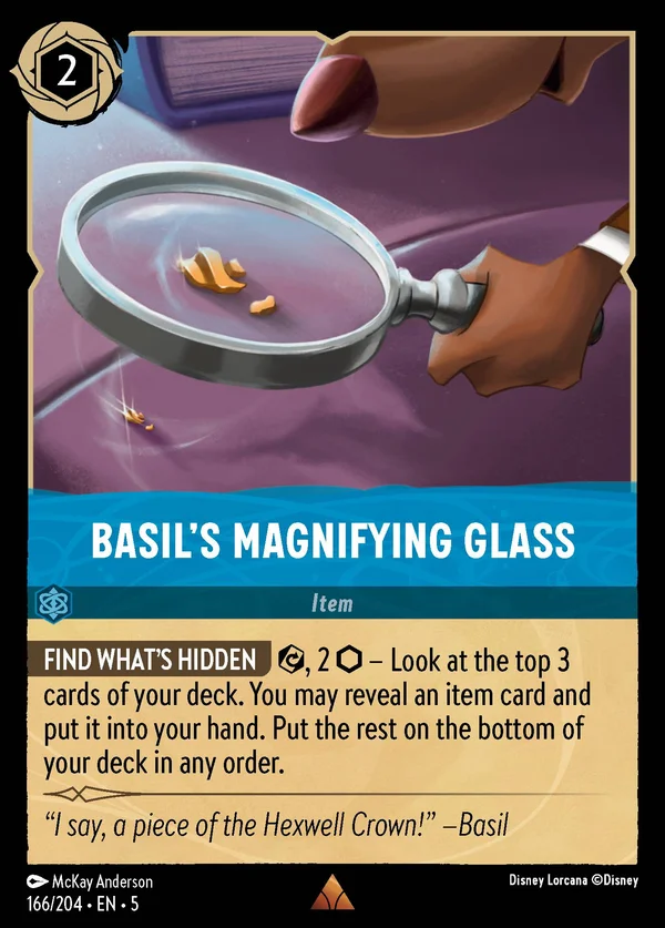 Lente d'Ingrandimento di Basil — Disney Lorcana Oggetto card from Shimmering Skies