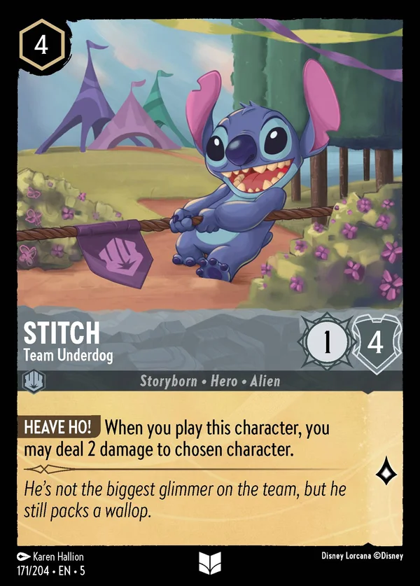 Stitch - Sfavorito della Squadra — Disney Lorcana Personaggio card from Shimmering Skies
