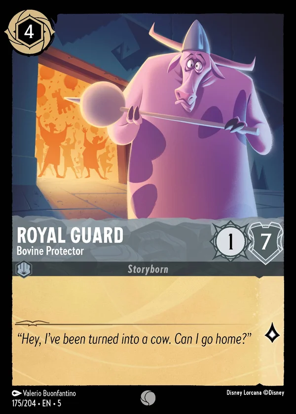 Guardia Reale - Protettore Bovino — Disney Lorcana Personaggio card from Shimmering Skies