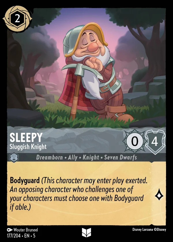 Pisolo - Cavaliere Sonnolento — Disney Lorcana Personaggio card from Shimmering Skies