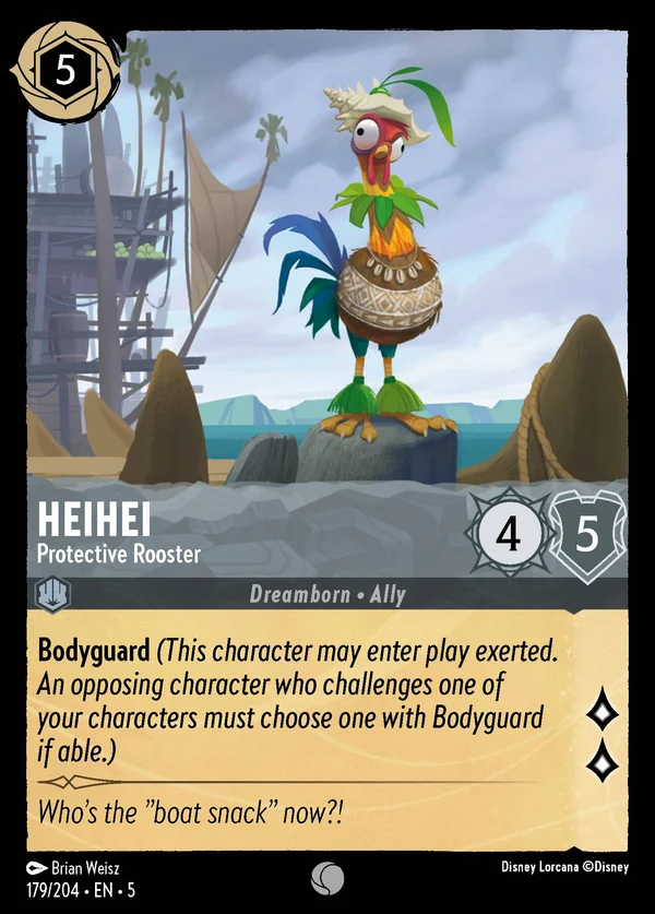 Heihei - Galletto Protettivo — Disney Lorcana Personaggio card from Shimmering Skies