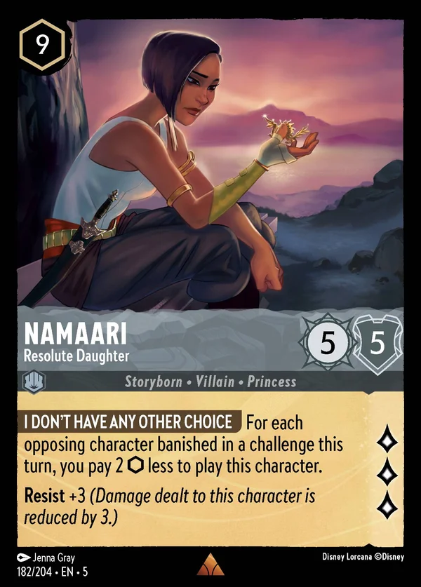 Namaari - Figlia Risoluta — Disney Lorcana Personaggio card from Shimmering Skies