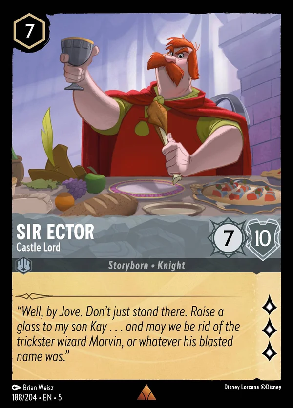 Sir Ettore - Signore del Castello — Disney Lorcana Personaggio card from Shimmering Skies