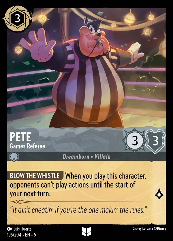 Gambadilegno - Arbitro di Gioco — Disney Lorcana Personaggio card from Shimmering Skies