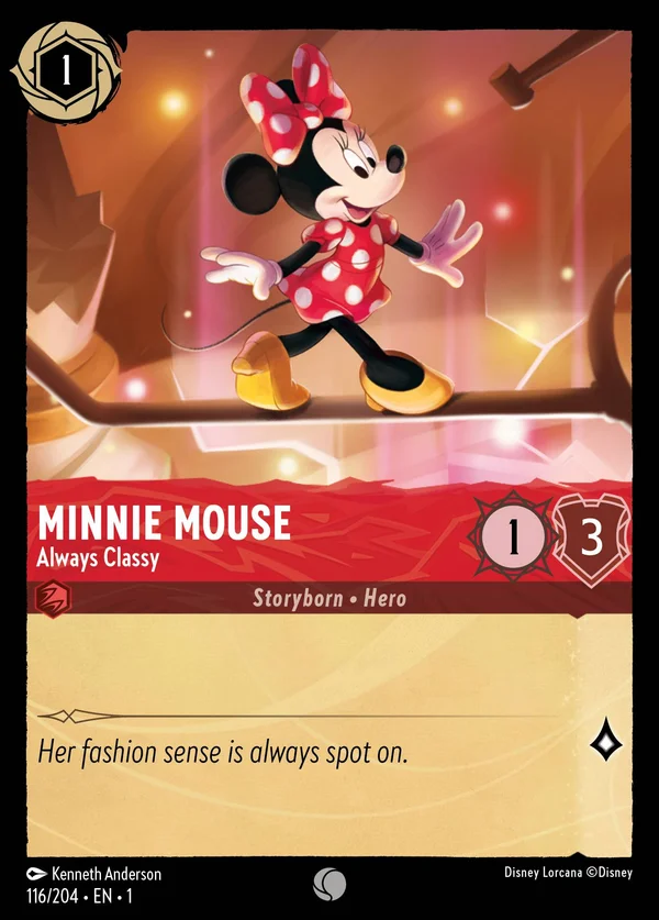 Minni - Sempre Elegante — Disney Lorcana Personaggio card from The First Chapter