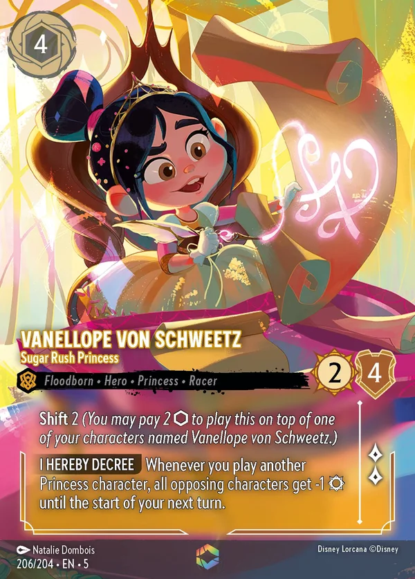 Vanellope von Schweetz - Principessa di Sugar Rush — Disney Lorcana Personaggio card from Shimmering Skies