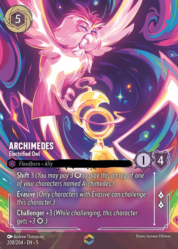 Anacleto - Gufo Elettrizzato — Disney Lorcana Personaggio card from Shimmering Skies