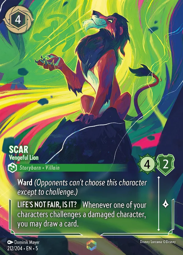 Scar - Leone Vendicativo — Disney Lorcana Personaggio card from Shimmering Skies