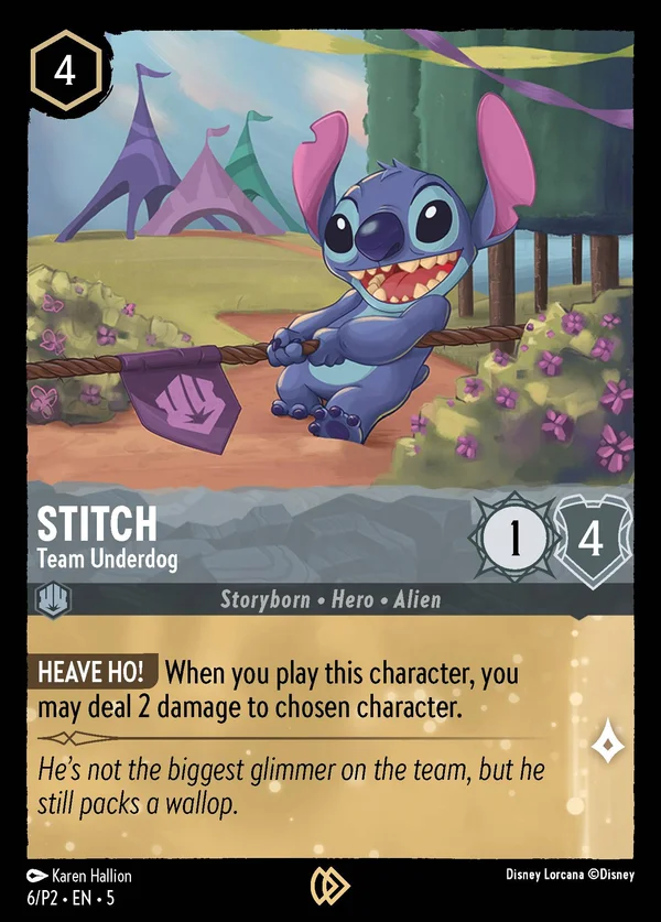 Stitch - Sfavorito della Squadra — Disney Lorcana Personaggio card from Shimmering Skies