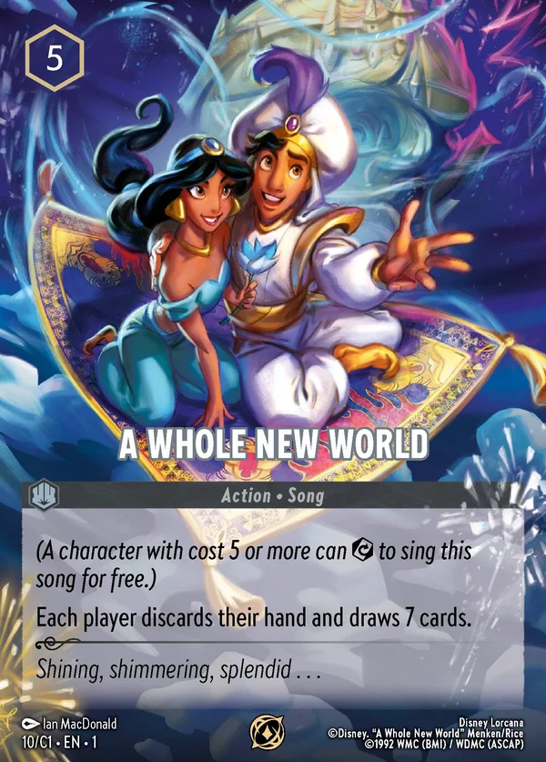 A Whole New World — Disney Lorcana Action card from The First Chapter