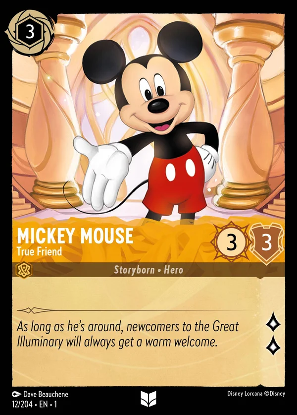 Topolino - Vero Amico — Disney Lorcana Personaggio card from The First Chapter