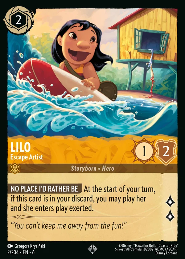 Lilo - Artista della Fuga — Disney Lorcana Personaggio card from Azurite Sea