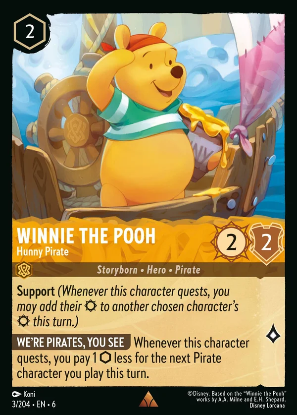 Winnie the Pooh - Pirata del Miele — Disney Lorcana Personaggio card from Azurite Sea