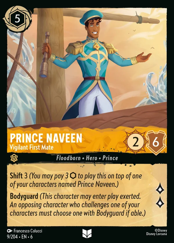 Principe Naveen - Primo Ufficiale di Vedetta — Disney Lorcana Personaggio card from Azurite Sea
