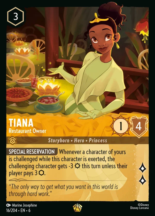 Tiana - Proprietaria di Ristorante — Disney Lorcana Personaggio card from Azurite Sea