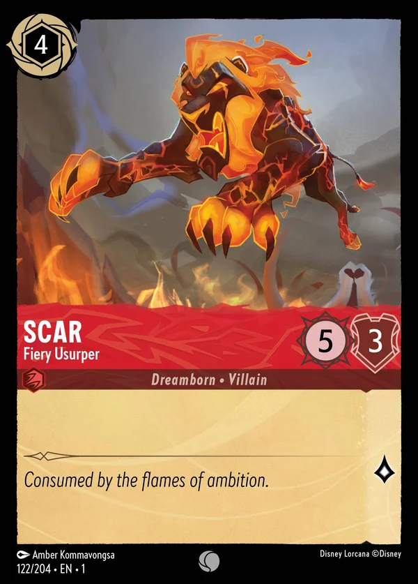 Scar - Usurpatore Focoso — Disney Lorcana Personaggio card from The First Chapter