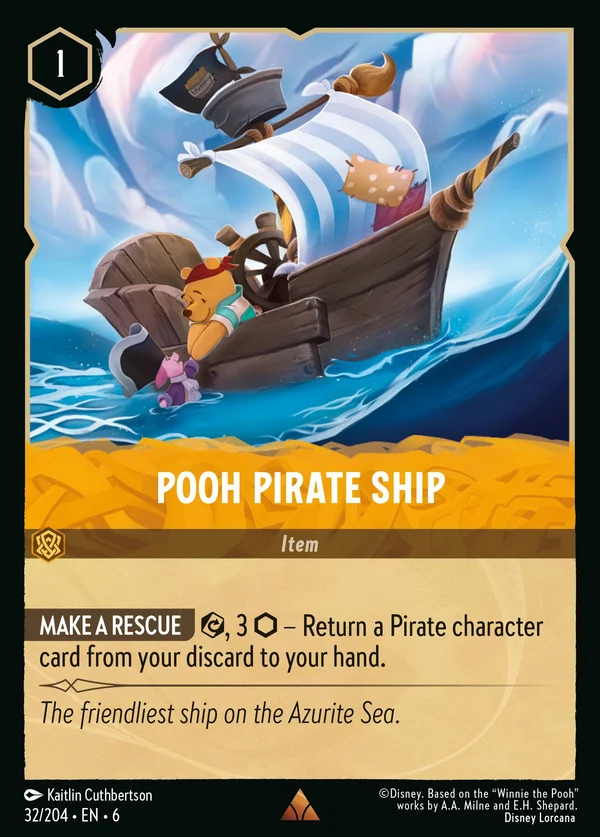 Nave Pirata di Pooh — Disney Lorcana Oggetto card from Azurite Sea