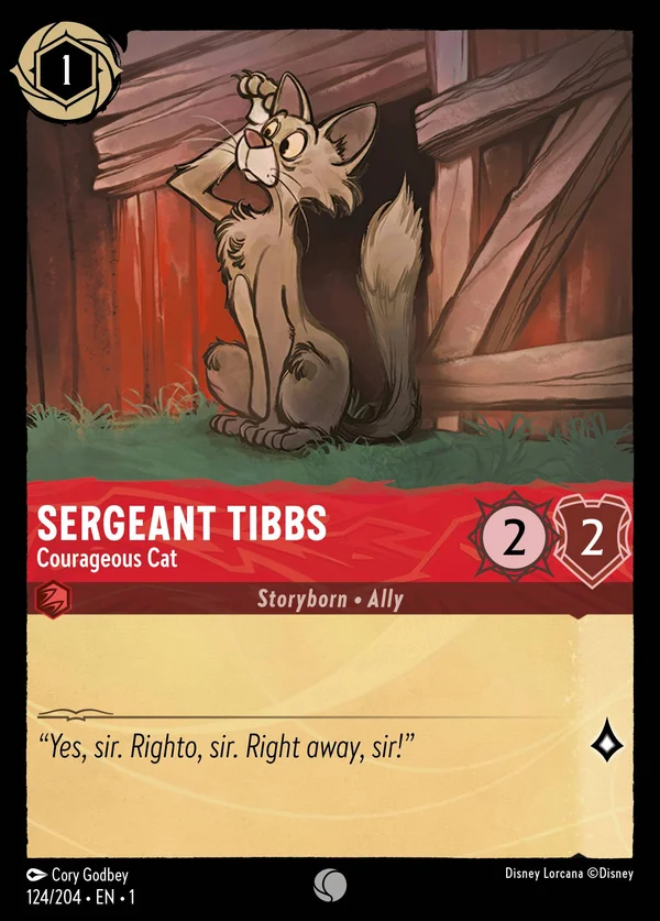 Sergeant Tibbs - Courageous Cat — Disney Lorcana Character card from The First Chapter