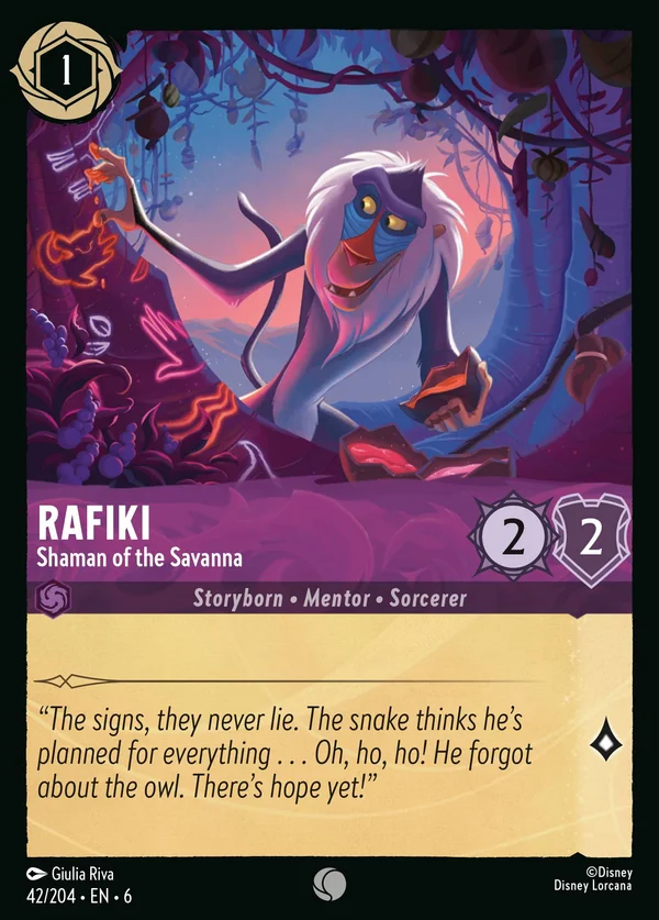 Rafiki - Sciamano della Savana — Disney Lorcana Personaggio card from Azurite Sea