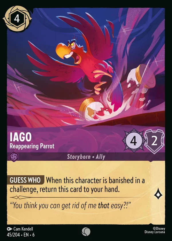 Iago - Pappagallo Ricomparso — Disney Lorcana Personaggio card from Azurite Sea
