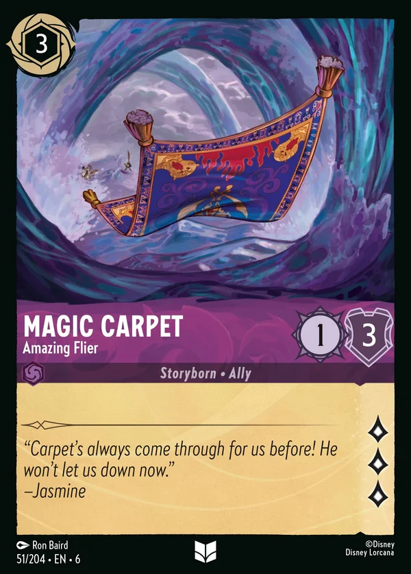 Tappeto Magico - Asso del Volo — Disney Lorcana Personaggio card from Azurite Sea