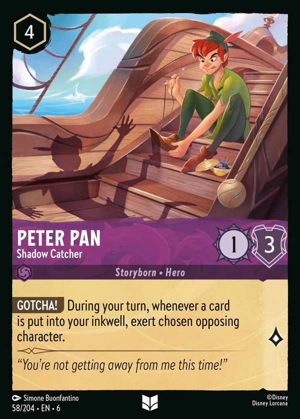 Peter Pan - Acciuffatore di Ombre — Disney Lorcana Personaggio card from Azurite Sea