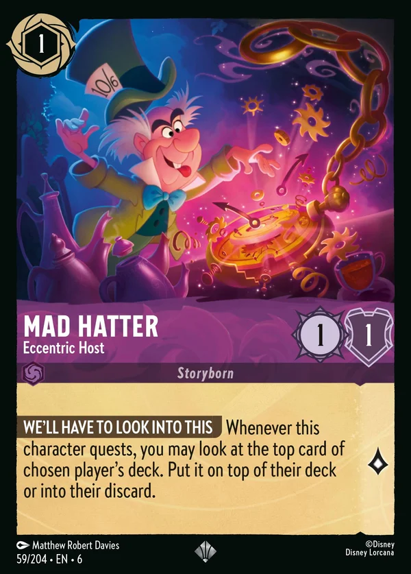 Il Cappellaio Matto - Ospite Eccentrico — Disney Lorcana Personaggio card from Azurite Sea