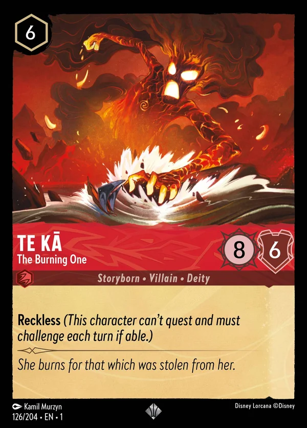 Te Kā - The Burning One — Disney Lorcana Character card from The First Chapter