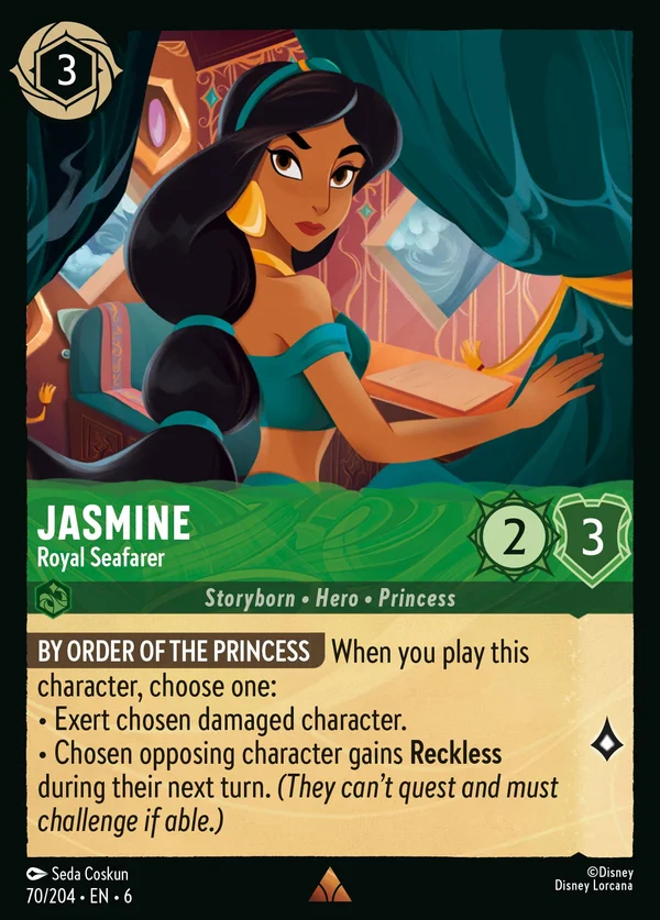 Jasmine - Navigatrice Reale — Disney Lorcana Personaggio card from Azurite Sea