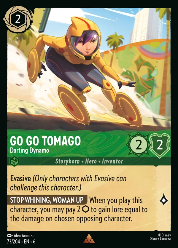 Go Go Tomago - Energica e Sfrecciante — Disney Lorcana Personaggio card from Azurite Sea