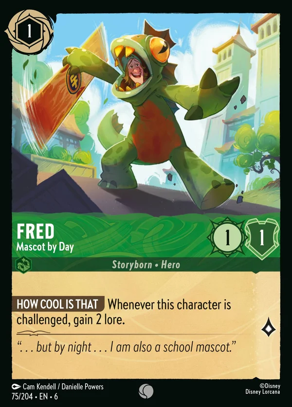 Fred - Mascotte di Giorno — Disney Lorcana Personaggio card from Azurite Sea